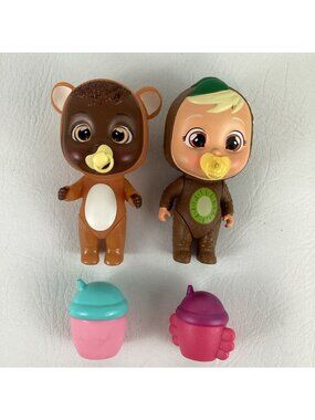 Cry Babies Magic Tears Dolls Tutti Frutti Kiwi Bonnie Brown Bear Bundle IMC Toys